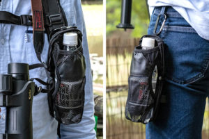 ペットボトルの持ち歩きに便利な折り畳める「ペットボトルホルスター」