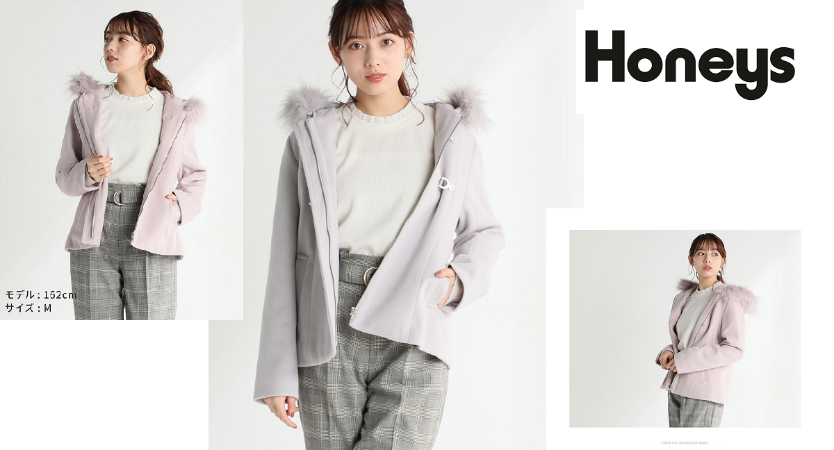 ハニーズの大人かわいいビット付ショートダッフル