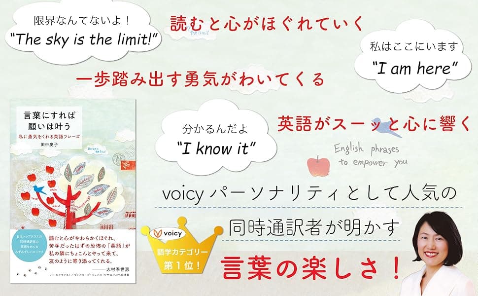 言葉にすれば願いは叶う 私に勇気をくれる英語フレーズ 田中慶子 (著) 婦人之友社 (2025/5/10) 1,650円
